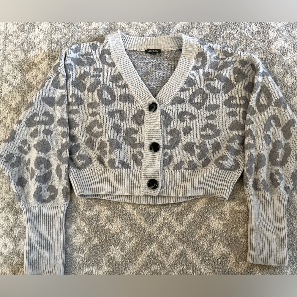 Cropped Cheeta Print Sweater